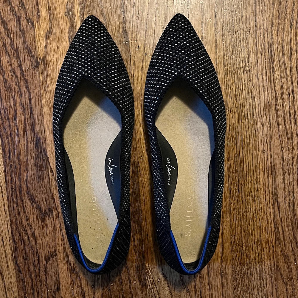Rothy's Black and Silver Women's low heel